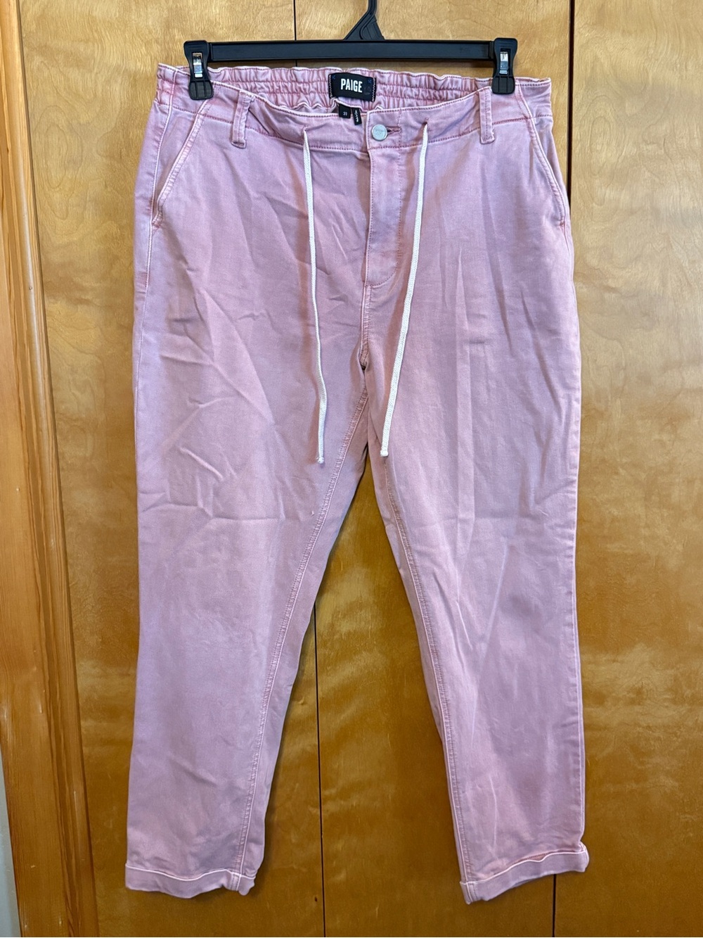 PAIGE Pink Christy Drawstring Chino Jeans Size 31